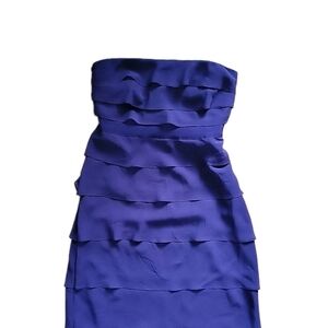 Ann Taylor Strapless Dress in Deep Purple Tiered Size 6